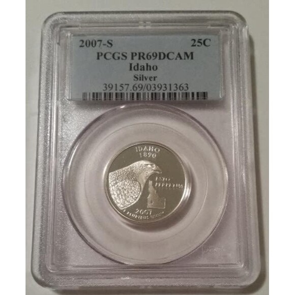 2007 S Silver Idaho State Quarter Proof PR69 DCAM PCGS Blue Label - Picture 1 of 2